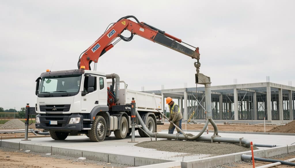 Camion-pompe à béton : rôle, portée et contraintes