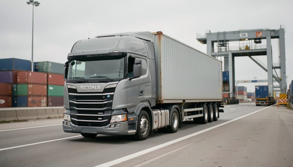 Camion porte-conteneur : transport, formats et choix